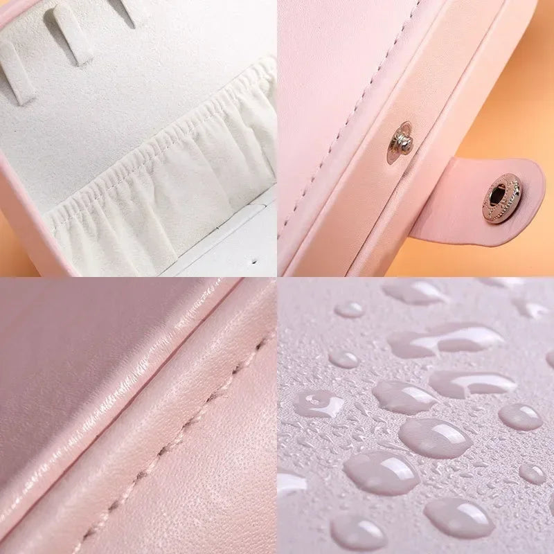2025 Portable Jewelry Box Jewelry Organizer Display Travel Jewelry Case Boxes Button Leather Storage Zipper Jewelers