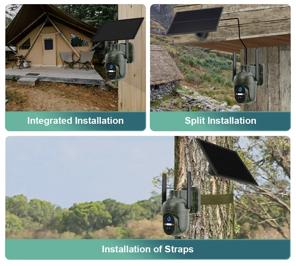 Ubox 4G SIM Outdoor Wildlife Camera 4MP Solar Hunting Trail Camera WiFi Security Camera Auto Tracking Night Vision PIR Detection