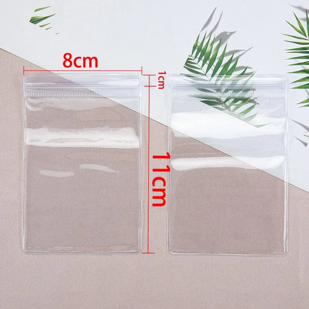 20Pcs Transparent Jewelry Pouches Anti-Oxidation Zip Lock Storage Bags for Earring Necklace Bracelet DIY Display Packaging