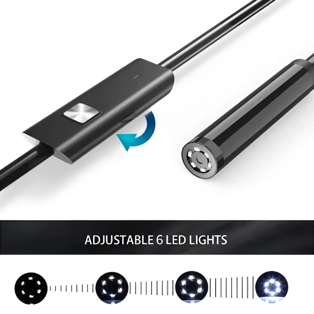 8MM Android Endoscope Camera 3 IN1 Micro USB Type C Borescope Mini Camera Waterproof LED Car Inspection