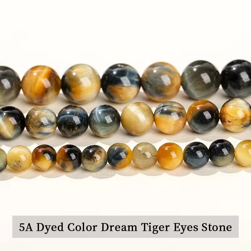 Natural Stone Yellow Red Blue Tiger's Eye Bead Round Loose Spacer Bead 4-12mm For Jewelry Making Diy Necklace Bracelet Accessoy