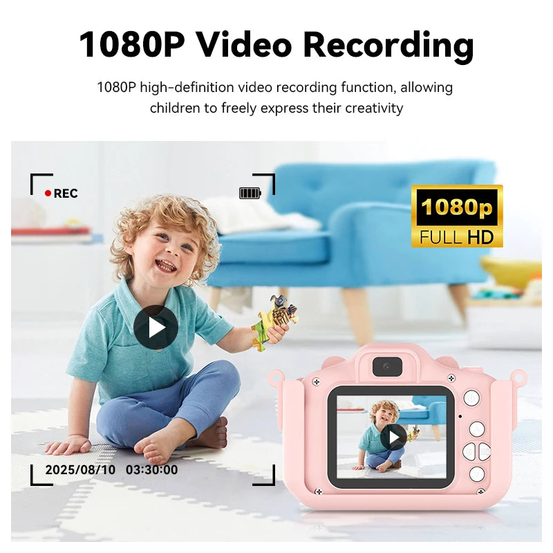 Christmas Children Camera HD 1080P Toddler Digital Video Camera 2.0inch Kids Camera with Silicone Cases Toys for Christmas Gifts