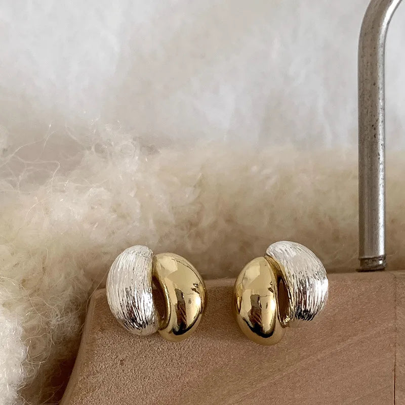 New 925 Sterling Silver Stud Earrings Golden Pretzel Clear CZ Geometric Punk For Women Girl Gift Jewelry Dropshipping Wholesale