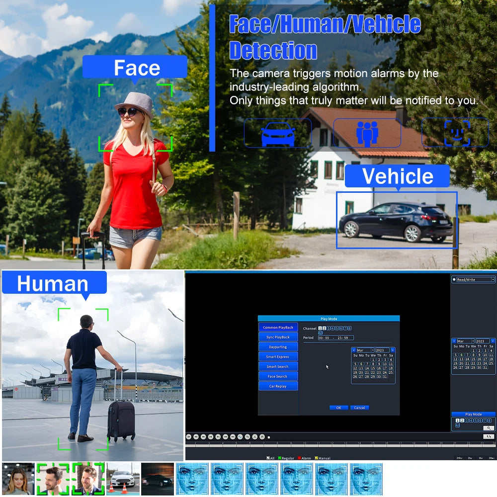 12MP 36CH H.265 NVR DVR Face Detection Security Video Recorder Email Alerts CCTV Support 2 HDD 14TB Port For IP Camer System