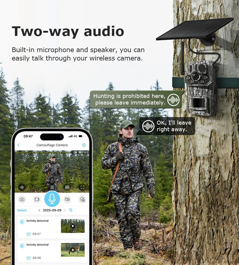 4G Trail Camera HD Video 12MP Images PIR Super-Fast Reflex Trigger Night Vision Wildlife Camera with APP Infrared Camera