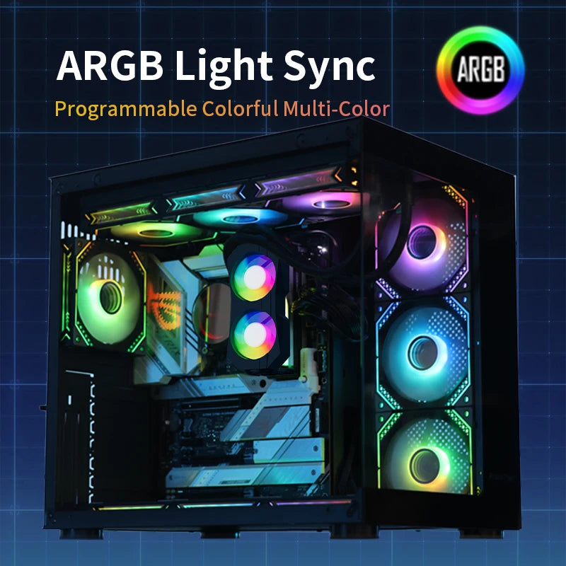 Power Train Z-X5 ARGB divine light synchronous Memory Cooling Radiator Dual Fan supports DDR2/DDR3/DDR4/DDR5