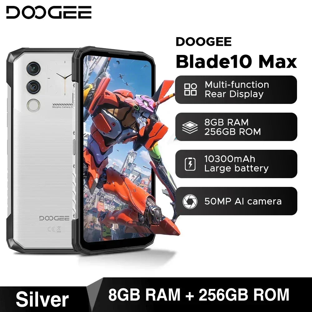 Global Version DOOGEE Blade10 Max Rugged Phone 32GB(8+24) 256GB 6.56” HD+ IPS UNISOC T7200 Octa Core 50MP Camera Android 15 NFC