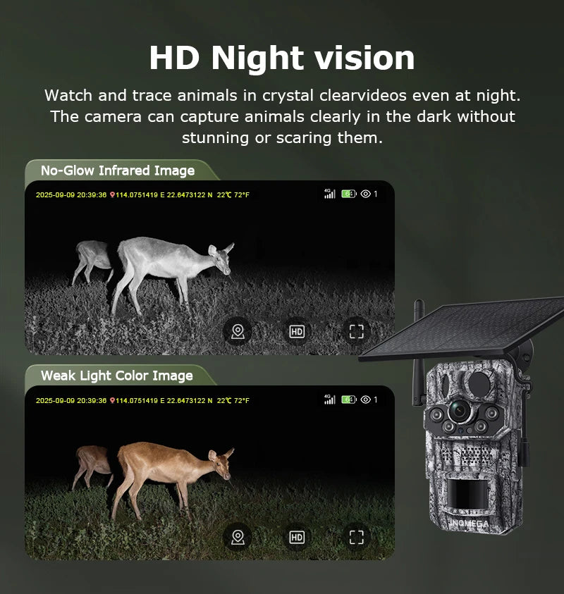 4G Trail Camera HD Video 12MP Images PIR Super-Fast Reflex Trigger Night Vision Wildlife Camera with APP Infrared Camera