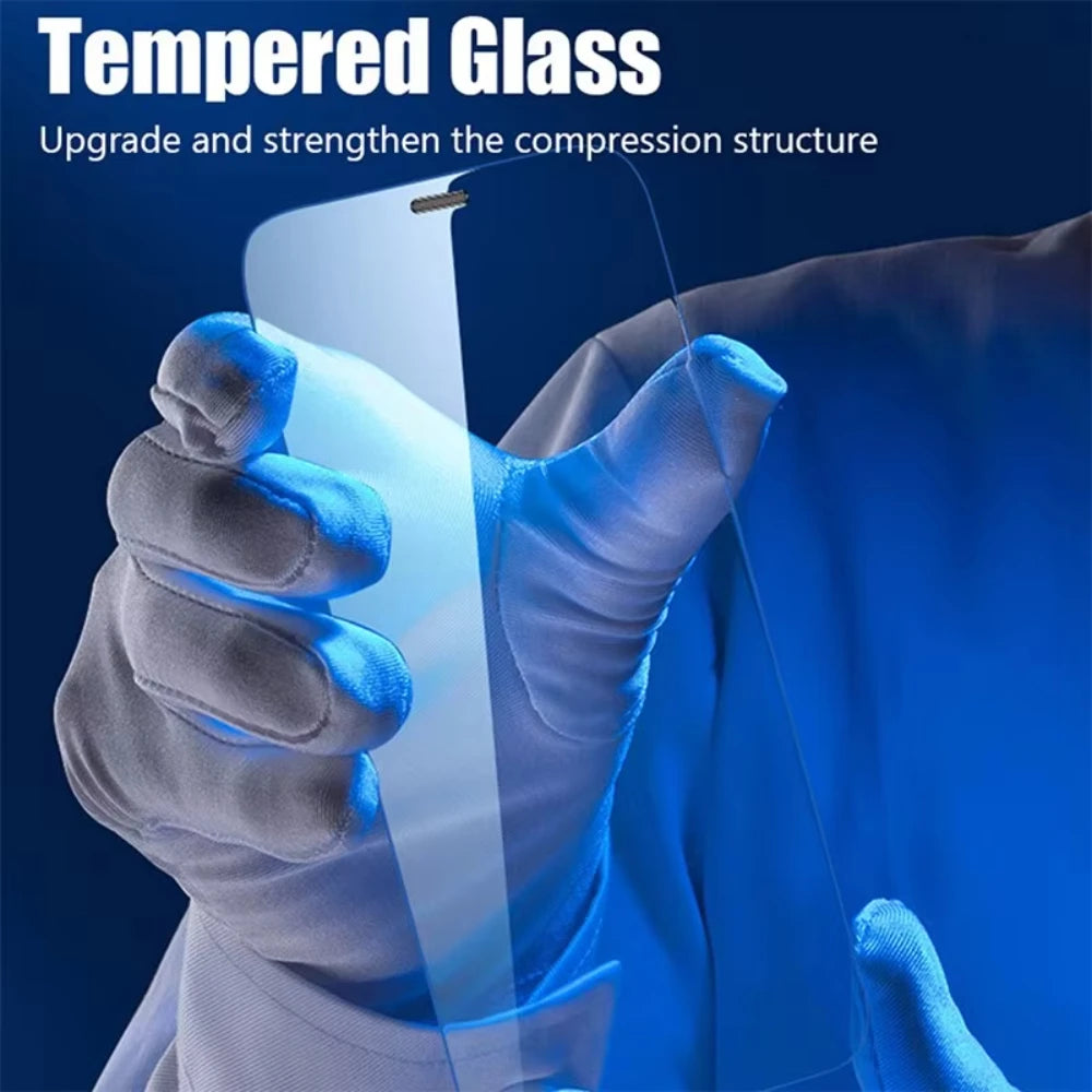NNBILI 4PCS Tempered Glass Screen Protector For iPhone 13 16 15 12 11 Pro Max 14 15 16 Plus For 16e 12 13 Mini Toughened Glass