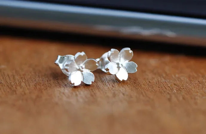 925 sterling silver flowers Stud Earrings for Women Elegant Wedding Jewelry pendientes mujer moda