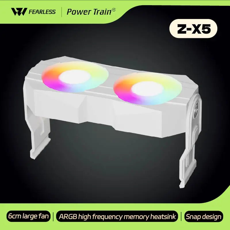 Power Train Z-X5 ARGB divine light synchronous Memory Cooling Radiator Dual Fan supports DDR2/DDR3/DDR4/DDR5