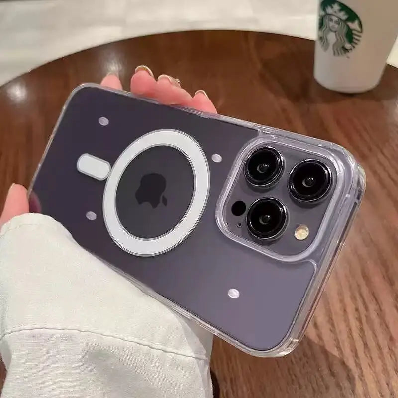 Official Magnetic For Magsafe Transparent Case For iPhone 16 15 14 13 11 12 Pro Max Plus Wireless Charge Acrylic With Box Cover