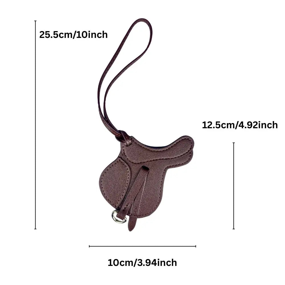 Equestrian Elegance Crafted Saddle Bag Charm - Statement Piece Made with Premium Thick PU Leather, Palmsize