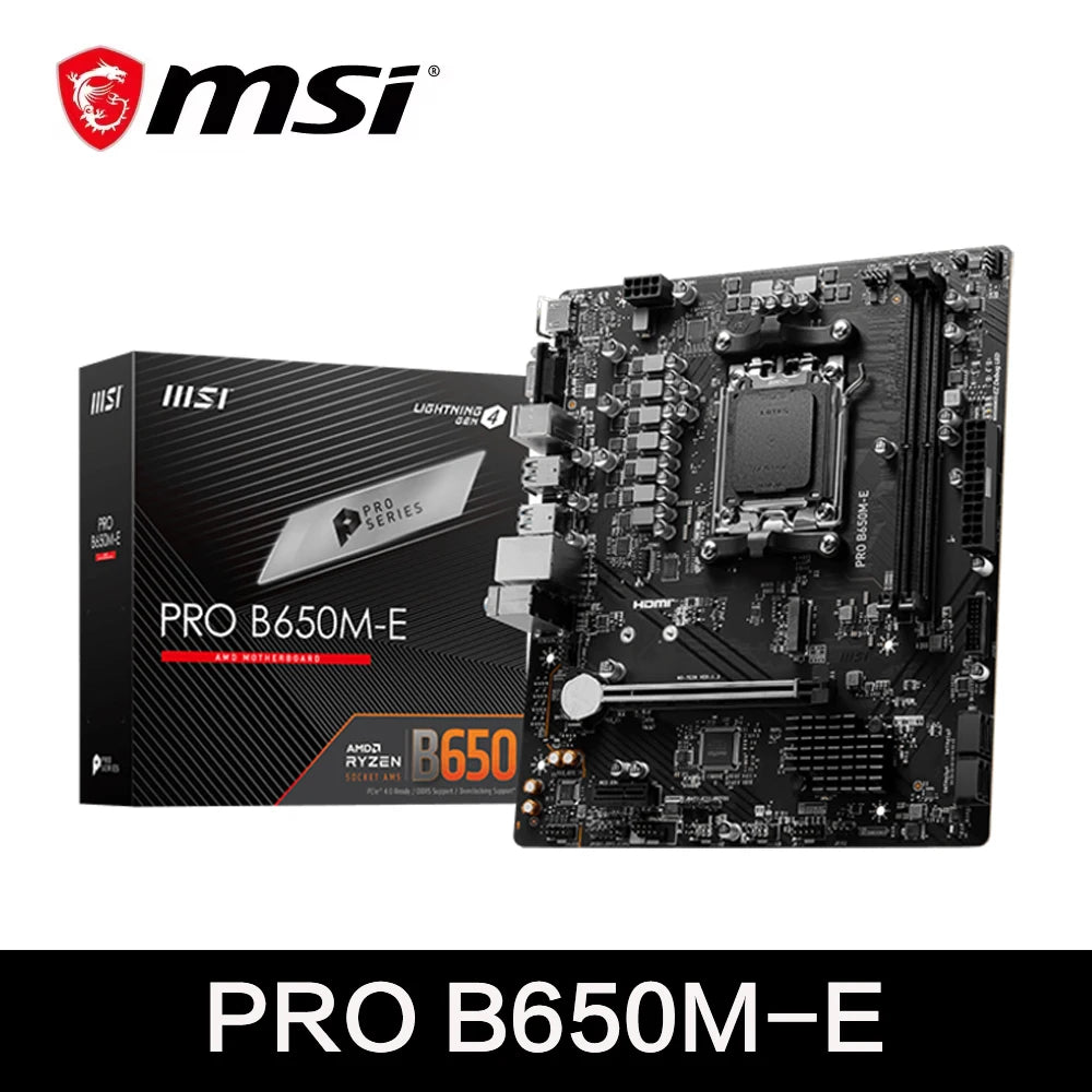 MSI PRO B650M-E AMD B650 Supports DDR5 6800+MHz (OC) 128GB AMD Ryzen ™ 9000 8000 Series motherboard Socket AM5
