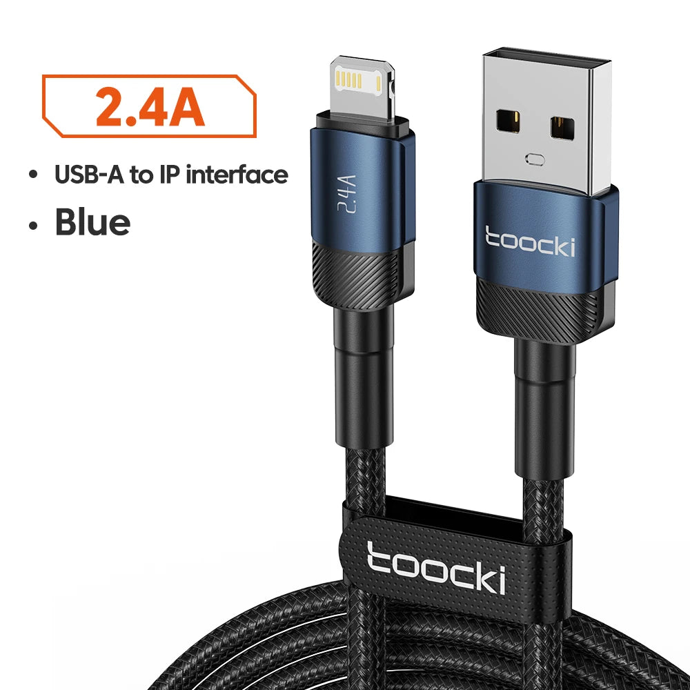 Toocki USB Cable For iphone14 13 12 11 Pro Max Xs Xr X SE 8 7 6 Plus Fast Charging Mobile Phone Data Line For Ipad Charger Wire