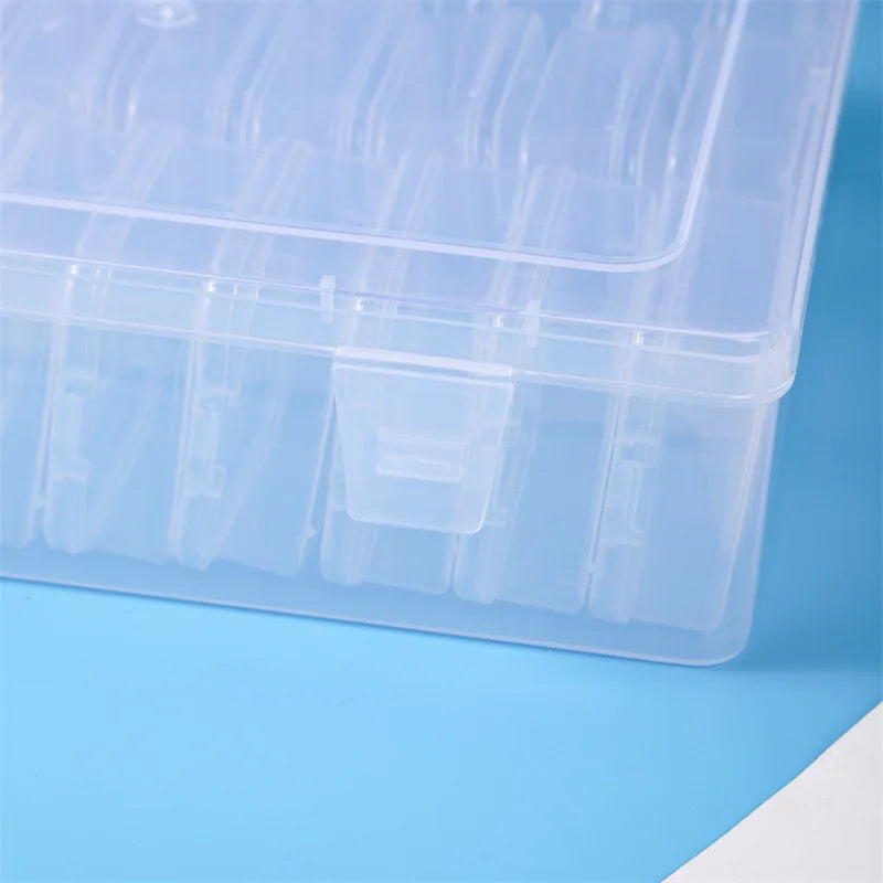 Durable plastic storage box, 14/30 compartments and small container - transparent jewelry and small item organizer