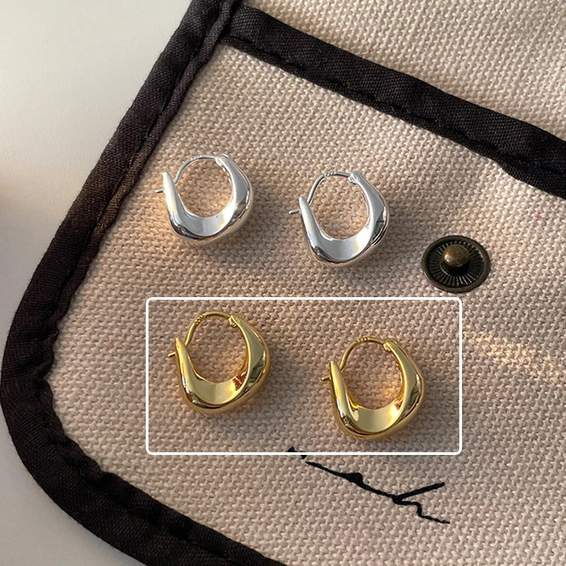 New 925 Sterling Silver Stud Earrings Golden Pretzel Clear CZ Geometric Punk For Women Girl Gift Jewelry Dropshipping Wholesale