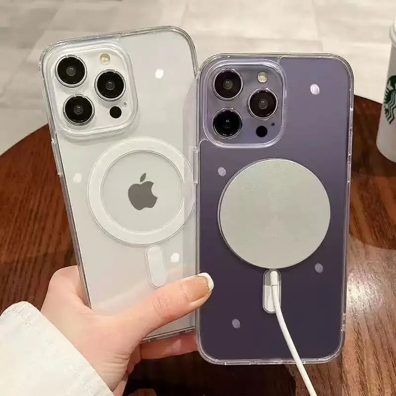 Official Magnetic For Magsafe Transparent Case For iPhone 16 15 14 13 11 12 Pro Max Plus Wireless Charge Acrylic With Box Cover