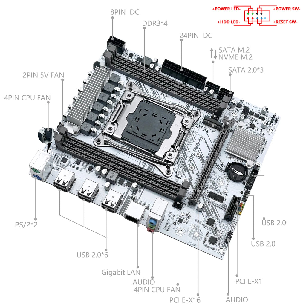 MACHINIST PR8-H X99 Motherboard LGA2011-3 With Intel Xeon E5 2676 V3 CPU Dual-channel DDR3 16Gb 1333MHz RAM for Gaming Computer