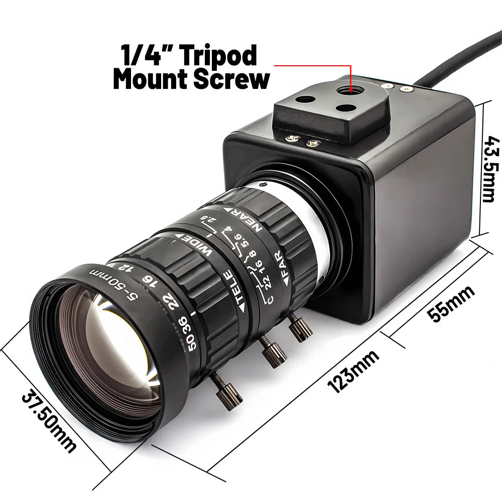 4K USB3.0 Camera 1/1.8" Inch IMX678 Sensor 3840x2160 60FPS 10X Zoom Varifocal High Quality Lens Plug Play UVC Support Video Live