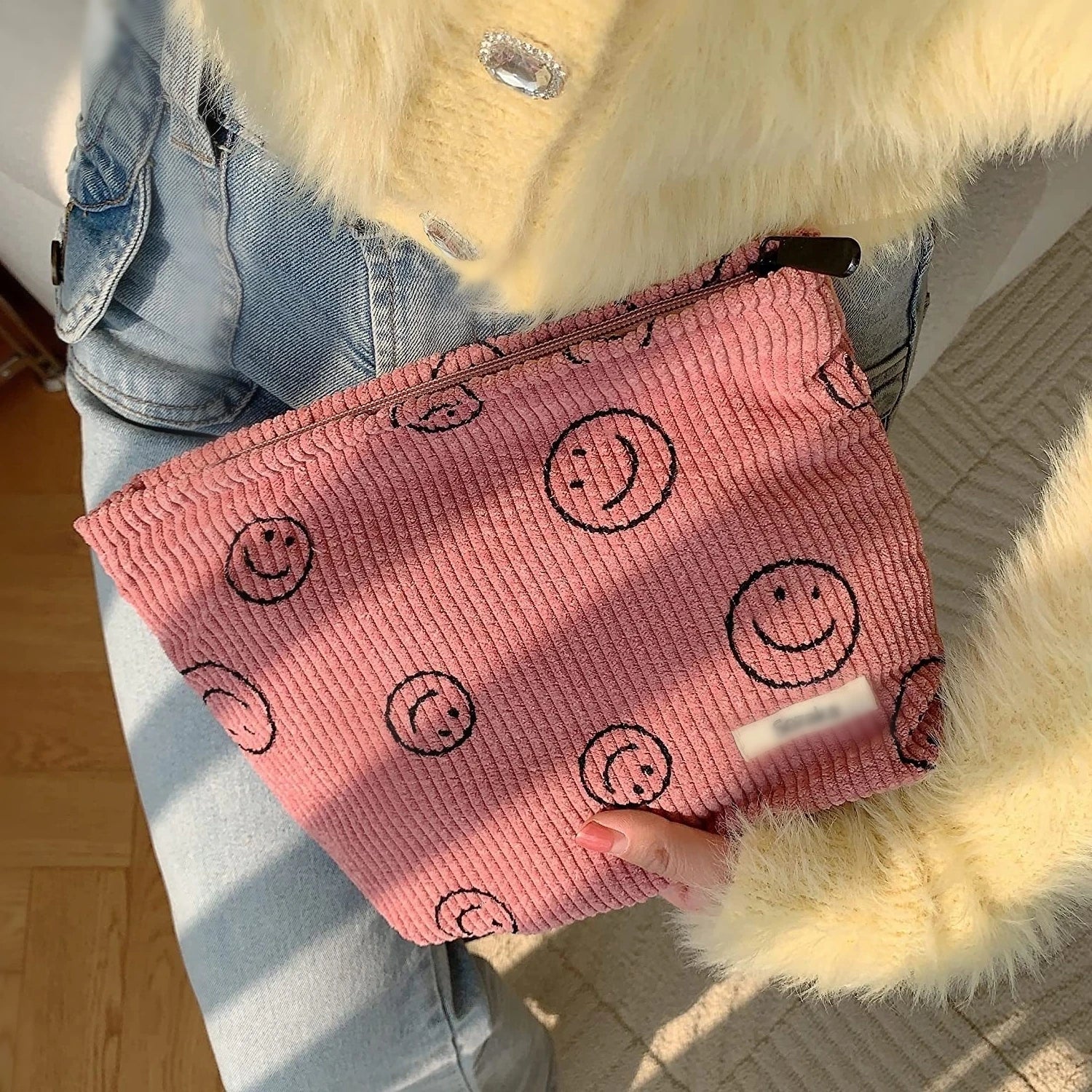 Makeup Bag Large Checkered Cosmetic Bag Capacity Travel Toiletry Bag Cute Makeup Brushes Aesthetic Accessories Storage Bag