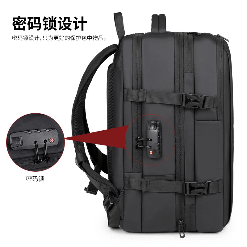 New Men's Backpack Vacuum Compression Backpack Multifunctional Computer Bag Large Capacity Expandable Travel Bag