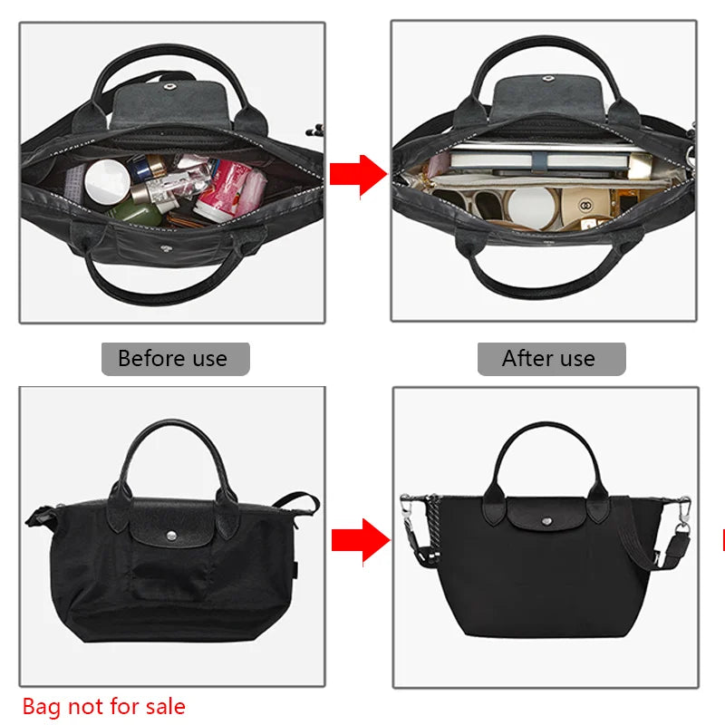 Bag Organizer Insert For Longchamp Energy Small Medium Mini Bag Dupont Paper Bag Support Bag Insert Inner Bag Bag Accessories