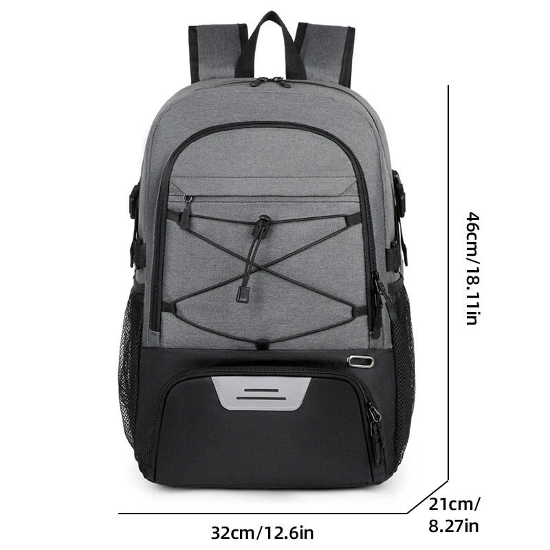 Sports Basketball Backpack Commuting Hiking Trekking Camping Bag Shoes Pocket Outdoor Travel Soccer Gym Football Schoolbag