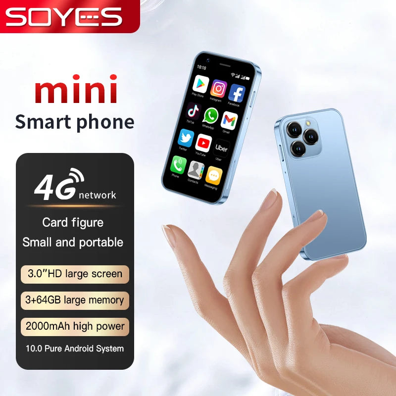 Top Selling SOYES XS16 mini 4G Smartphone 3.0inch 3GB RAM 64GB ROM Android 8.0 5MP Camera Dual SIM With Play Store WhatsAPP