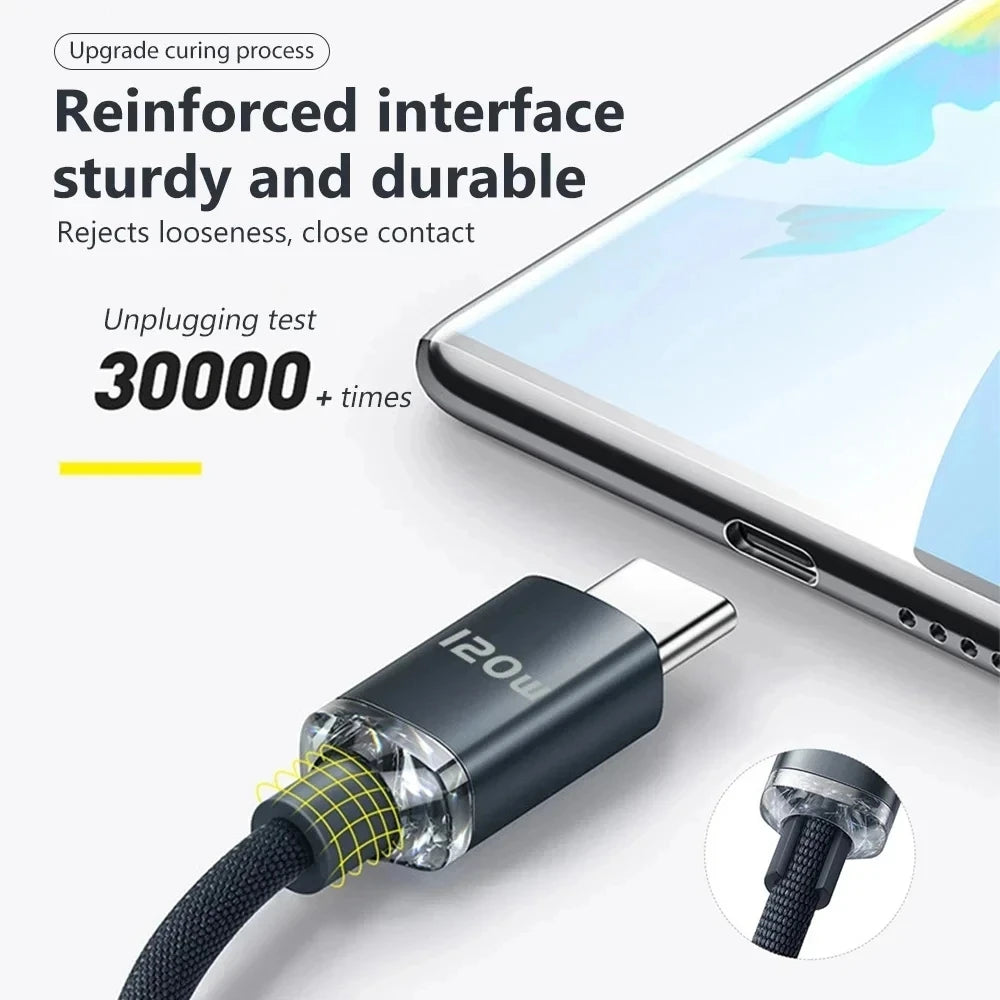 NNBILI NEW 120W USBA To Type C To USBC Cable For iPhone 15 16 17 series PD Fast Charging USB C Data Cord For Xiaomi OPPO Samsung