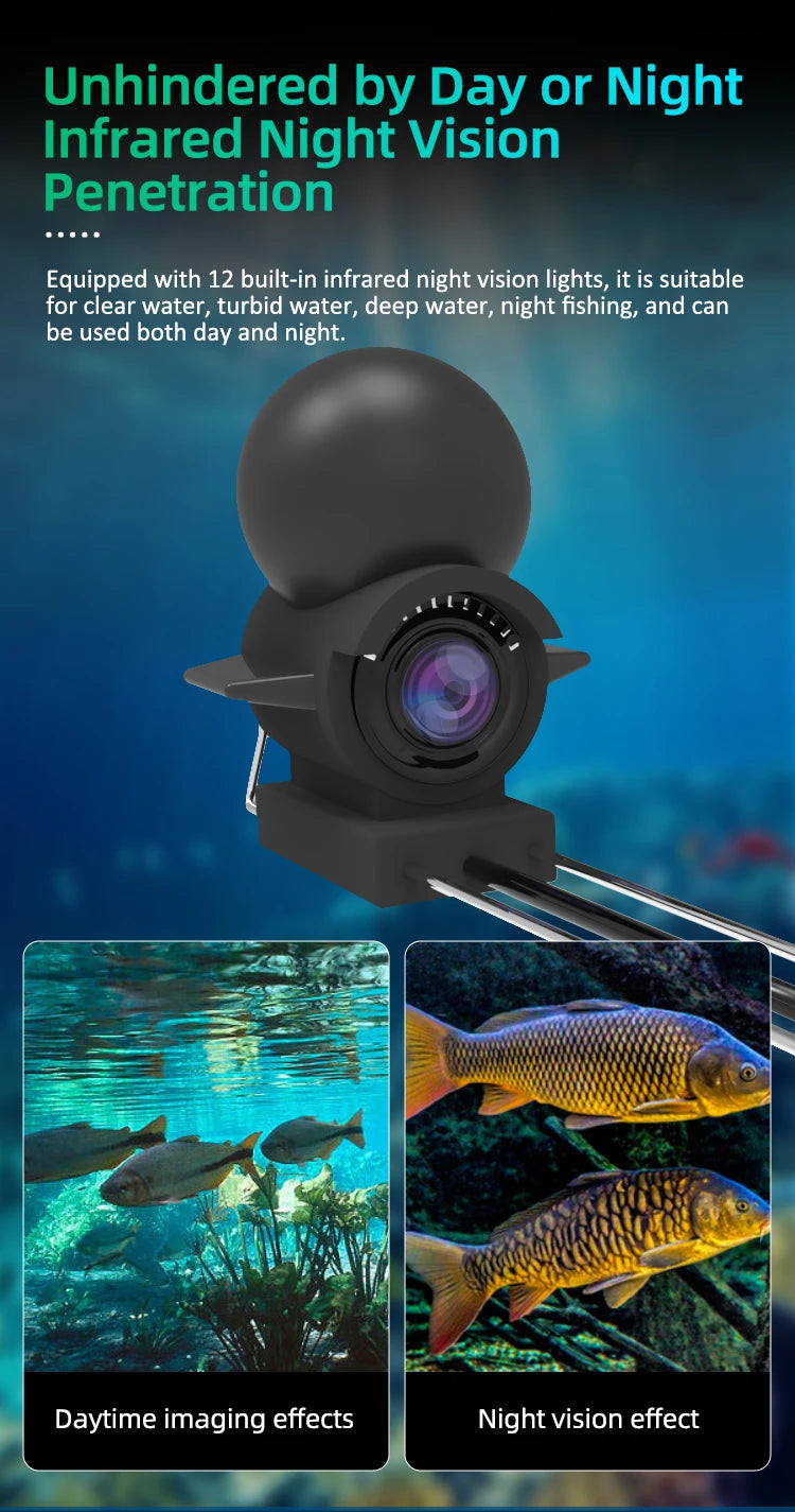 Dodosee 15-50m Underwater WiFi Fishing Camera 2025 New HD Fish Finder with Transmitter Lake Sea IOS&Android Fishing Accessories