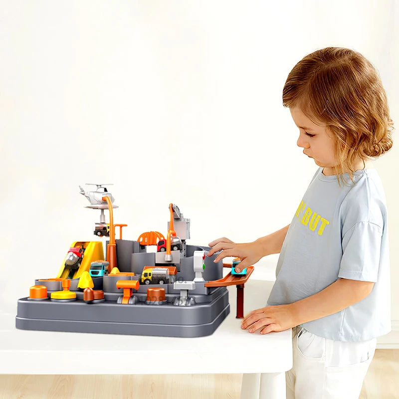 Hot Racing Rail Car Model Train Track Adventure Game Animals Space Rocket Toys Children Educational Brain Mechanical Interactive