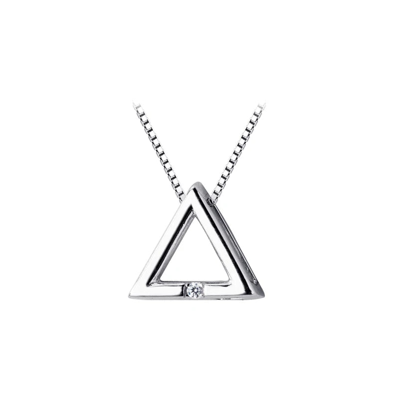 Modian Fashion Simple Design Geometric Triangle 925 Sterling Silver Mini Pendant Necklace for Women Japanese Style Fine Jewelry