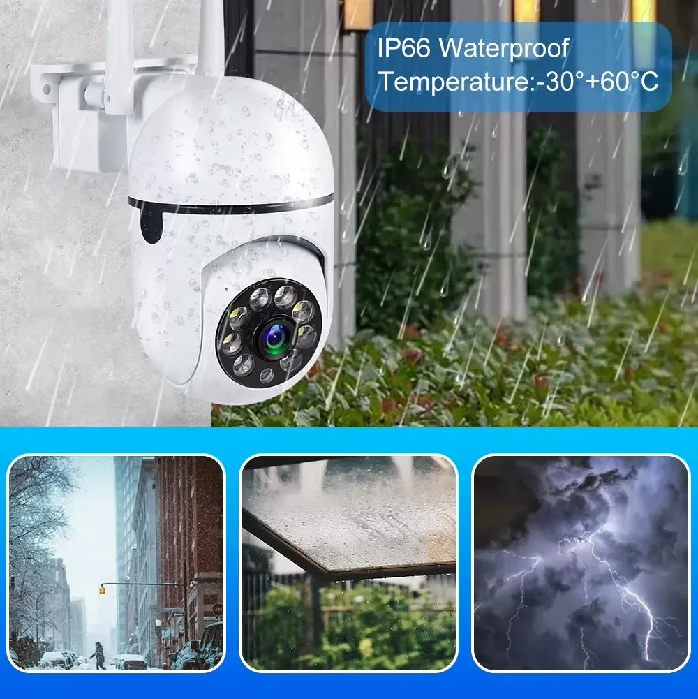 3MP Wifi IP Wireless Security Surveillance PTZ Camera 8X Zoom Cameras Tracking Two-way Audio HD Night Color Cam